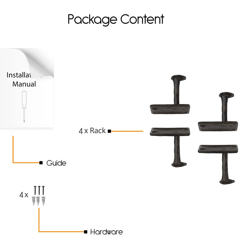 Rustic State Billow Wall Mount Cast Iron Hooks Coat Towel