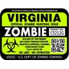 ProSticker 1256 (Two Pack) 3"x 4" Zombie Series Virginia Hunting License Permit Decal Sticker