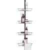 Zenna Home Tension Pole Shower Caddy Corner Organizer, Adjustable Standing