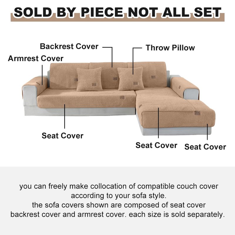 vctops Sherpa Fleece Sofa Couch Covers Super Soft Warm Plush