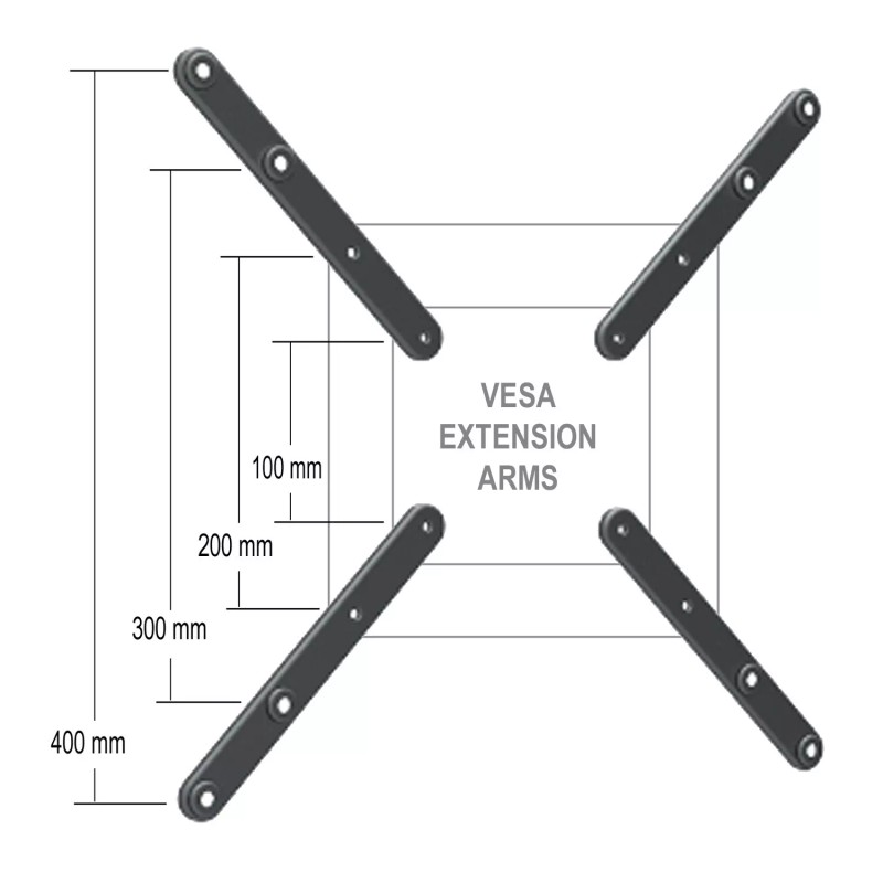 Master Mounts 106 VESA Pattern Extension Arms (4 Arms Included)