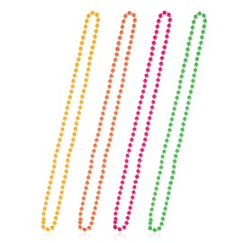 Rumyve Colorful Neon Multi-Beaded,4pcs Mardi Gras Beaded Necklace Beaded Necklace,Glitter Plastic Beaded Necklace Costume Mardi Gras 80's Retro Disco Party