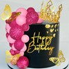 Bolas para tartas de feliz cumpleaños, corona, tiara para cumpleaños,