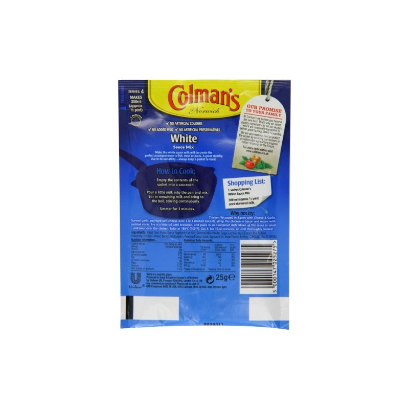 Colmans White Sauce Sachet 25g
