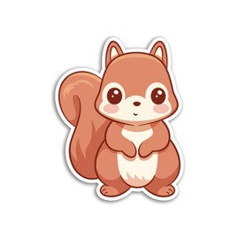 2 x 10cm Squirrel Vinyl Stickers - Woodland Wild Farm Animal Kawaii Characters Kids Cartoon Cute Girls Boys Scrapbook Sticker #82005