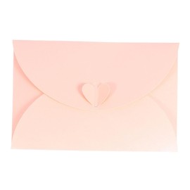 Operitacx 20pcs Greeting Cards Mini Envelopes Set Natural Paper Elegant Heart-Shaped Buckles Photo Letter Envelopes for Greetings and Stationery