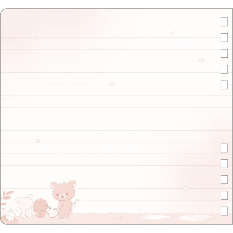 San-X Rilakkuma "Rilakkuma in the Rain" Square SP Note B