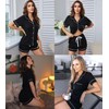 SWOMOG Womens Button Down Pajamas Set Short Sleeve Sleepwear Bride