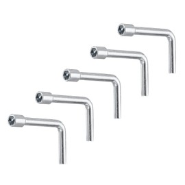 HARFINGTON 5pcs l Shaped Angled Open Hex Socket Wrench 7mm Metric Carbon Steel Single Ended 6 Point Socket Spanner for General Repairing Pipeline Bicycle Car Maintenance