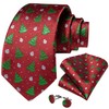 DiBanGu Red Christmas Tree Necktie Christmas Neck Tie Holiday Festival