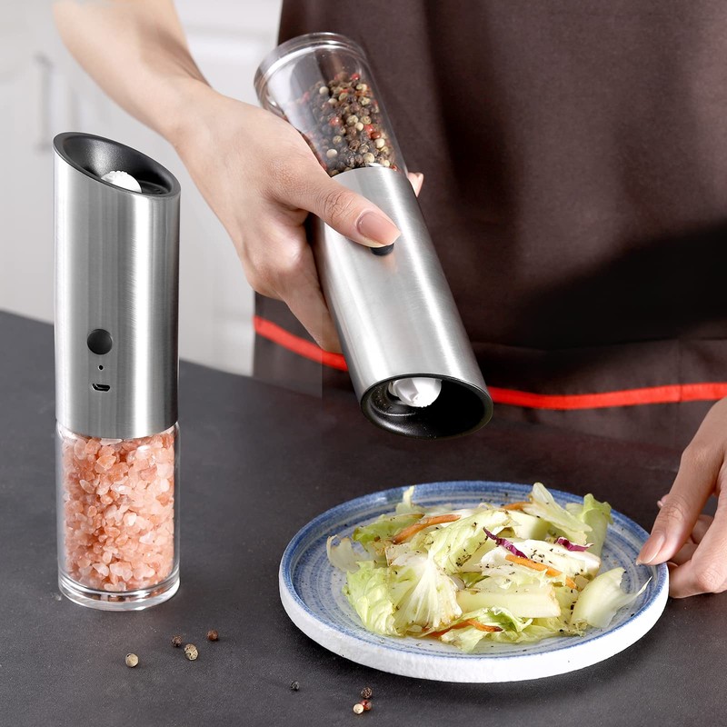 Vzaahu Gravity Electric Pepper and Salt Grinder Set of 2