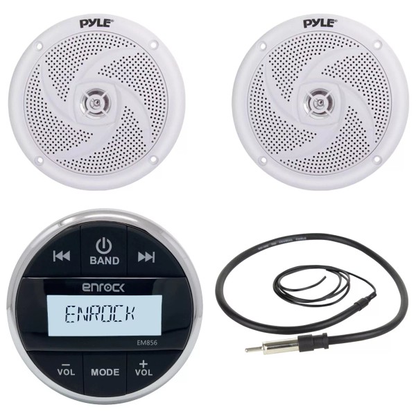 Pyle Enrock Gauge Style Digital Media Receiver, 2x 5.25" 180W