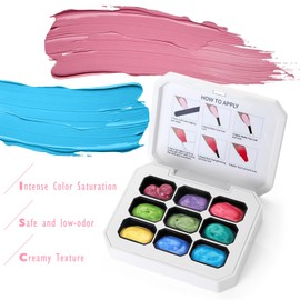Gradient Painting Gel, 9 Colors Ombre Nail Polish Palette, Pat Paint Nail Gel for French Manicure DIY Nail Art, High Pigmentation, No Wipe, Long-lasting