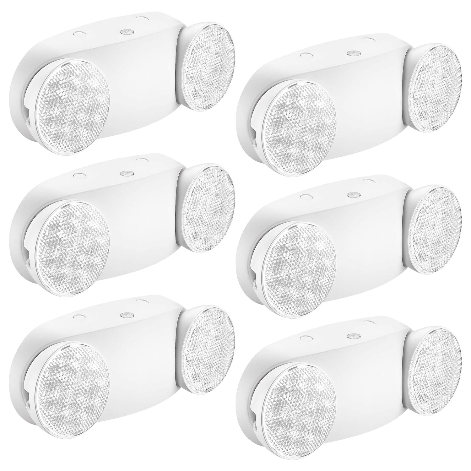 OSTEK 6 Pack LED Emergency Exit Lighting Fixtures with Two Heads, US ...