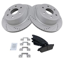Rear Performance Drilled & Slotted Brake Rotor & Posi Metallic Pad Set