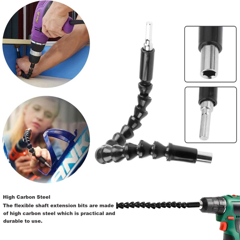YIOYULEN Flexible Drill Bit Extension, Bendable Drill Extension11.6inch, Manual 90°