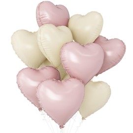 10 Heart Shaped Balloons, Matte Heart Balloons, 18 inch Balloons, Heart Aluminum Balloons, Sparkling, Proposal, Valentine's Day, Confession, Birthday, Decoration, Photography, Wedding, Anniversary