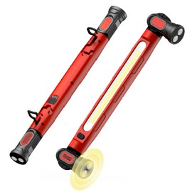 MechaniLite Under Hood Work Light Bar, 3000LM LED Magnetic Light Bar with Hooks, 5200mAh Cordless Rechargeable Hood Light for Mechanic/Car Repairing/Garage-Red