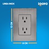 iGoto INOX1001 Contacto Dúplex, Acero Inoxidable, Color Plata