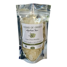 Mastic of Chios Chios Mastiha Paquete 25Gr (0.88Oz) Lágrimas Medianas Goma 100% Pura Masica de Masilla Fresca, Mastic of Chios, CHEWING_GUM, Pegajoso,
