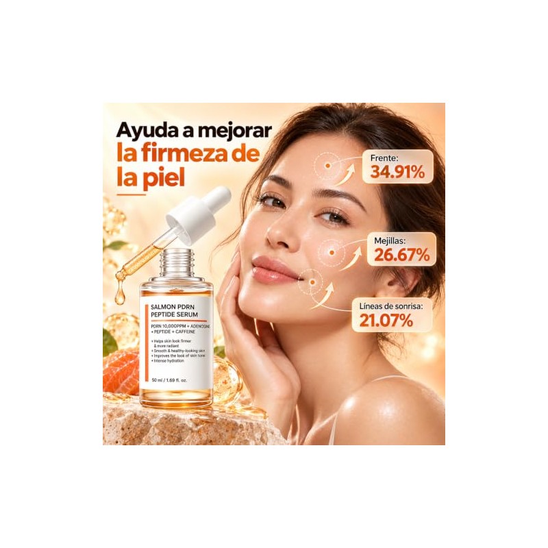 LUSCOR - Sérum Facial Salmón PDRN Peptide,Reducir las líneas finas