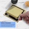 4-Inch Square Shower Drain, Brushed Gold Floor Drain with Flange,