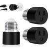 Figame 2 Pack 3 Prong Lamp Socket to Plug Adapter,