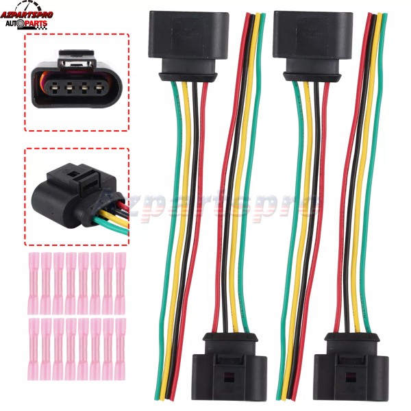 Azpartspro 4 Ignition Coil Wire Harness Connector Pigtail for 2001-2010
