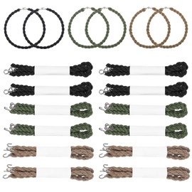 Oruola Trouser Twists,12pcs Elastic Boot Bands Twists Leg Ties,Durable Boot Straps Leg Tie with Metal Hooks,Army Twisters Military Ties for Outdoor Activities,Hiking,Camping,Cycling(Black,Green,Khaki)