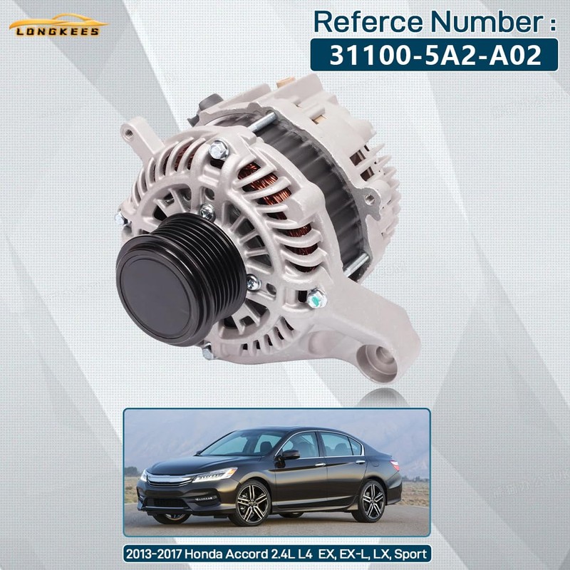 12V 110A Alternator FIT Honda Accord 2013–2017 2.4L EX, EX-L,
