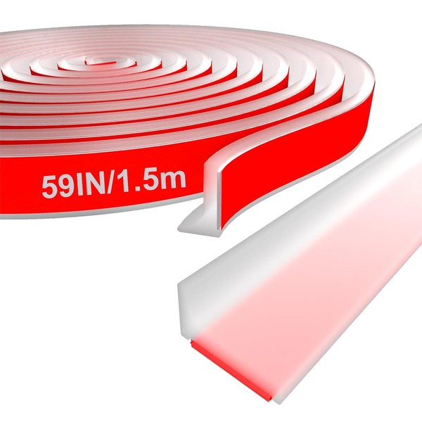 Silicone Shower Water Guard - Collapsible Dam with Self-Adhesive Barrier