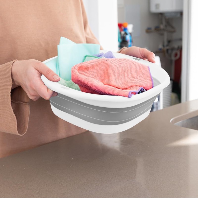 flintronic Foldable Sink, 5L Multi-Purpose Portable Washing Bowl, Space-saving Plastic
