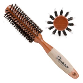 Bombshell Birch Wood Round Brush — Sustainable Nylon and Boar Bristle Round Brush with Natural Birch Wood Handle, Round Hair Brush for Styling, Blow Out, and Curling 2"