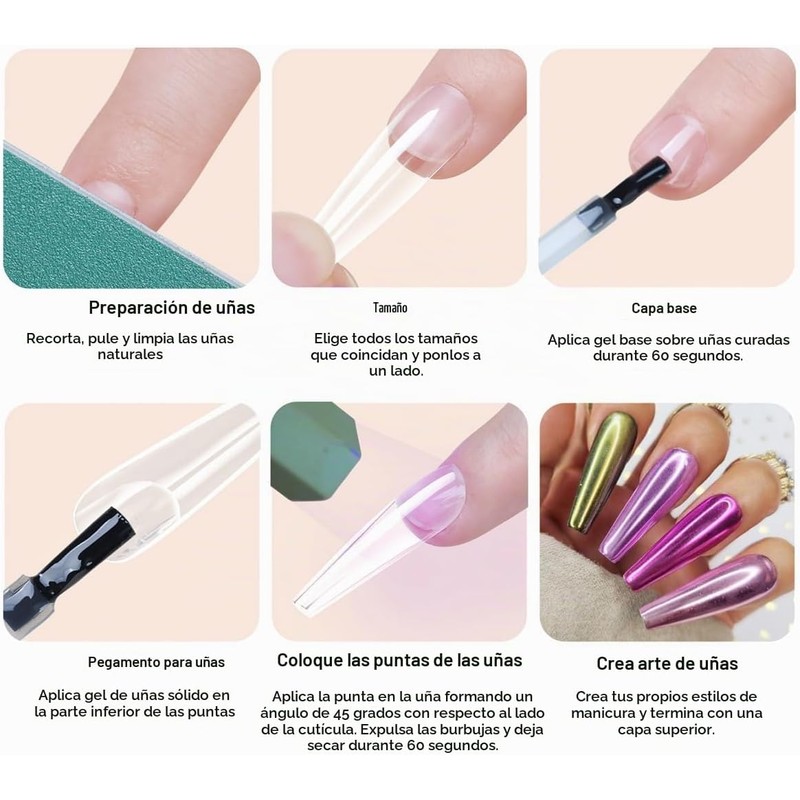 OBP Soft Gel Tips Para Uñas 240 Piezas Diferentes Modelos