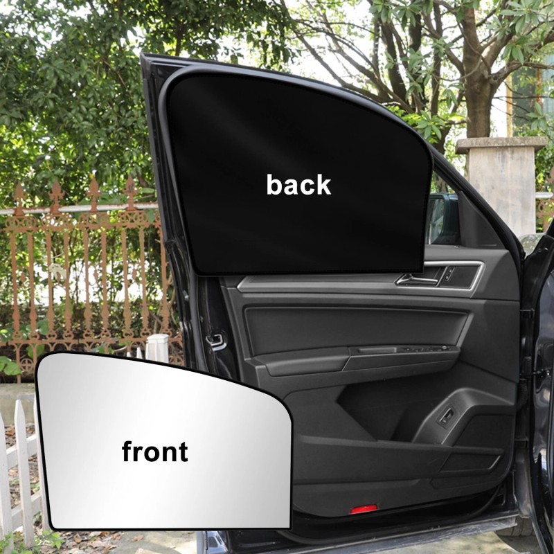 mingo-tech 4pcs Car Magnetic Side Front & Rear Window Sun