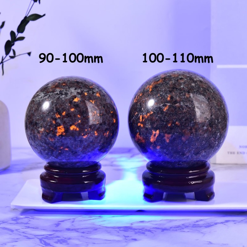 MOGEMT Large Yooperlite Sphere Natural Yooperlite Stone Healing Crystal Ball