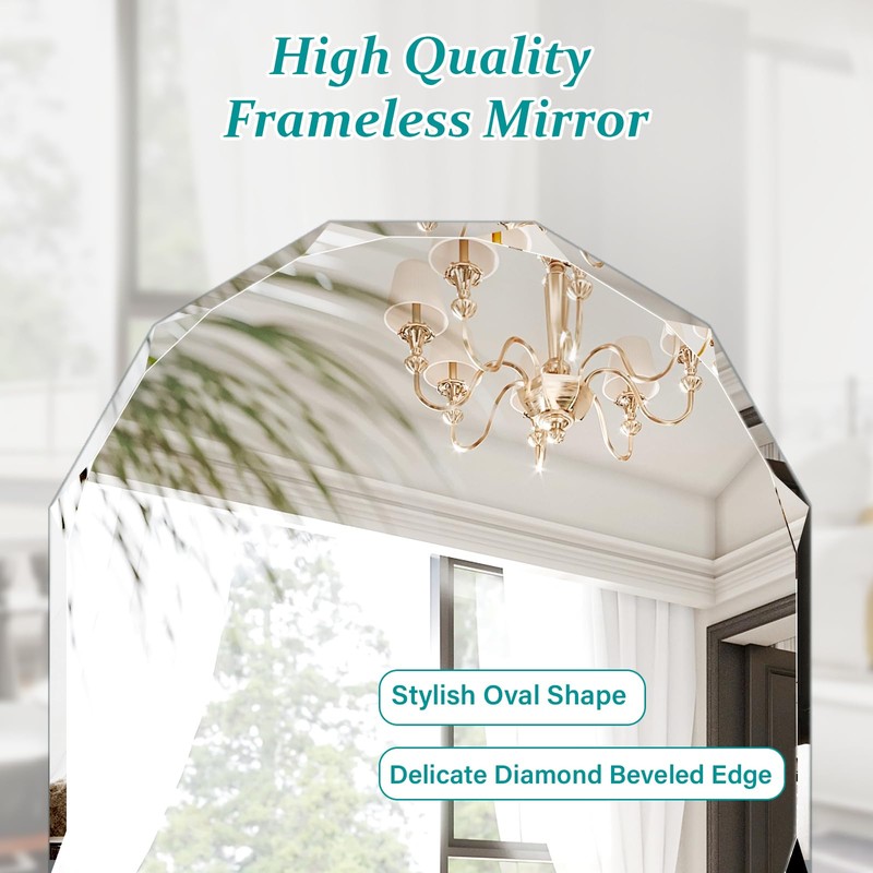 Pregaspor Single Beveled Edge Bathroom Vanity Mirror, 30" x 36"