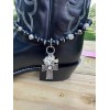 Blazin' Roxx Boot Bling Boot Bracelet Black Beads and Cross