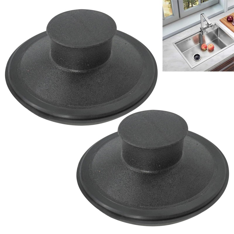 EMVANV 2 PCs Sink Stopper,Black Plastic Sink Plug Drain Stopper