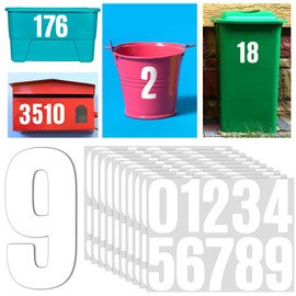 200 Pcs 4inch White Number Stickers Waterproof Stick On Numbers Vinyl numbers For Mailbox,Door,Window,Classroom,Residence,Car,Address Number