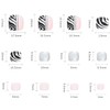 Press on Toenails Coffin with Zebra Stripes Designs, Full Cover