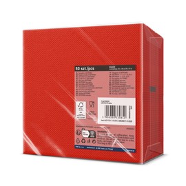 PAW - Soft Point Servietten (38 x 38 cm) | 50 Stück Gastroservietten | Weich und robust | Ideal für den täglichen Gebrauch, Kneipen und Cafés | Einfarbig Chilirot