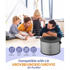 Popurure U9C Filter Replacement Compatible with LG PuriCare AeroTower Fan, for U9CV1C / U9CV2B / U9CS1C Air Purifier Filter, 3-in-1 Filter and Activated Carbon Filter (1 Pack)