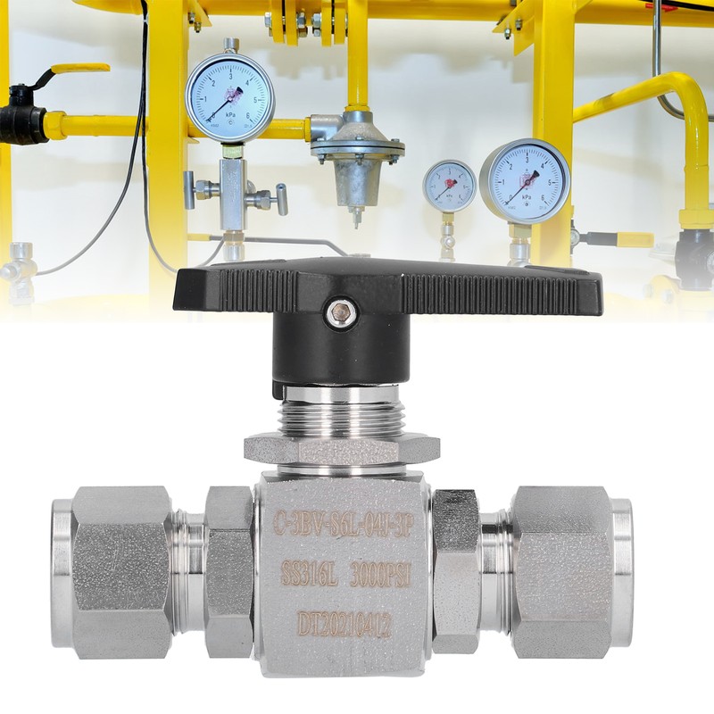 Ball Valve Straight Through 1/2in Thread Fluid Control Device Stainless