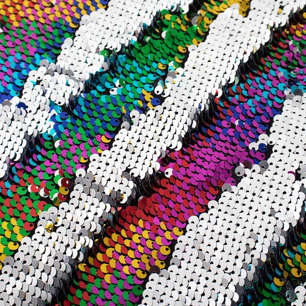 Sequin Fabric Mermaid Fabric 5mm Glitter Fabric 1 Yard Rainbow