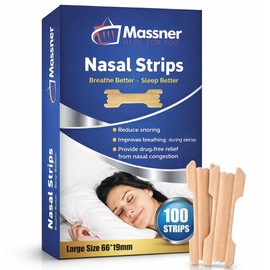 MASSNER Tiras de nariz para respirar, tiras de respiración grandes para dormir, apoyo para ronquidos, nariz tapada y alivio de la congestión, mejor...
