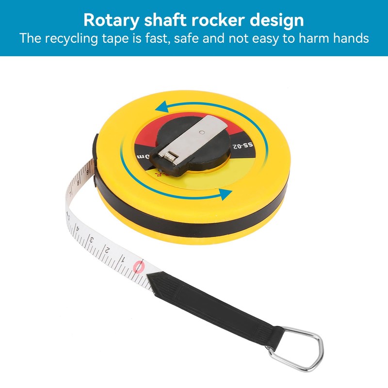 Agatige Fiberglass Tape Measure, 20m/65.6ft Retractable Fiberglass Tape Measure Measuring