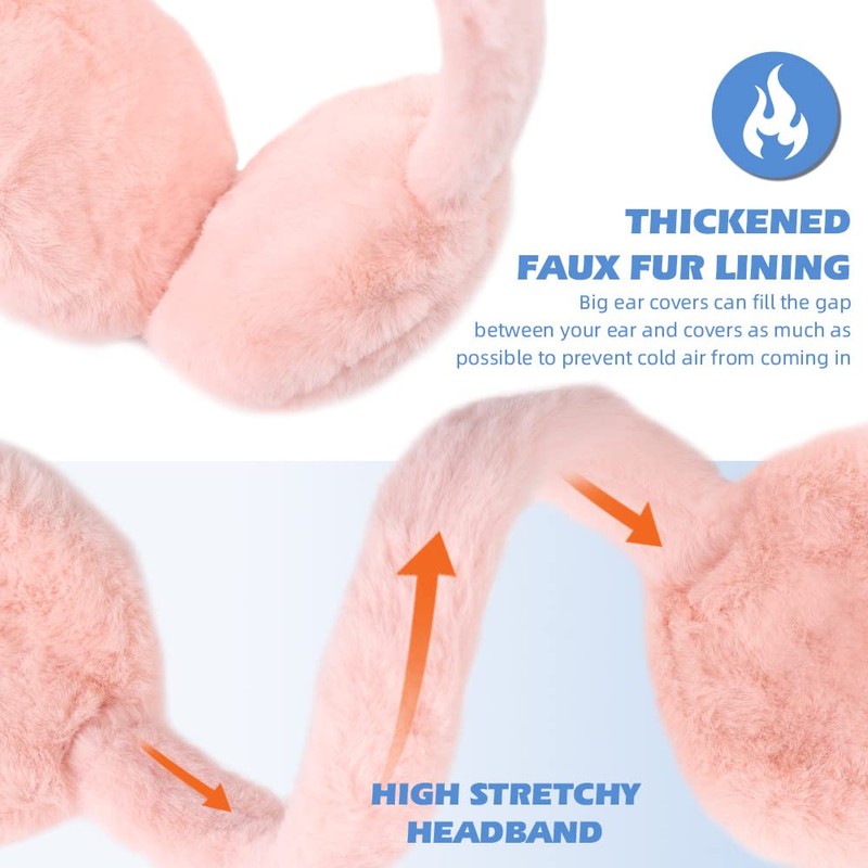 XIAOHAWANG Fluffy Ear Muff for Women Plush Foldable Earmuffs Kids