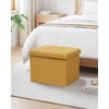 B FSOBEIIALEO Storage Ottoman Cube, Linen Folding Foot Rest Ottomans