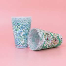 Lilly Pulitzer 14 Ounce Reusable Plastic Pool Cups, Set of 6 Durable Kid-Friendly Drinking Glasses, Dandy Lions/Blossom Views